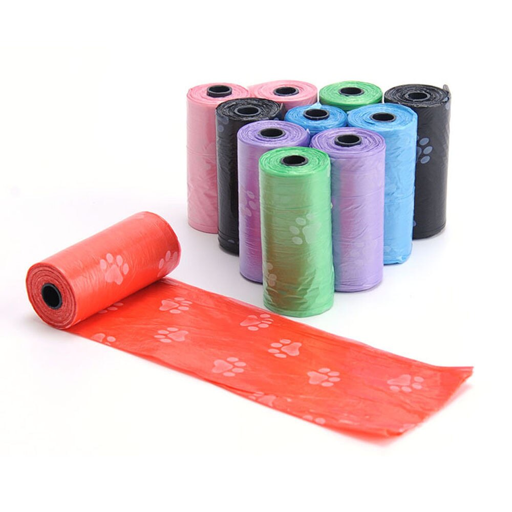 Sac de déchets de chiens | 150 pièces, 10 rouleaux de déchets de chien de compagnie dégradables avec impression de chien, sac de déchets d'animaux de compagnie propre, sac de poèche multicolore ^ 30