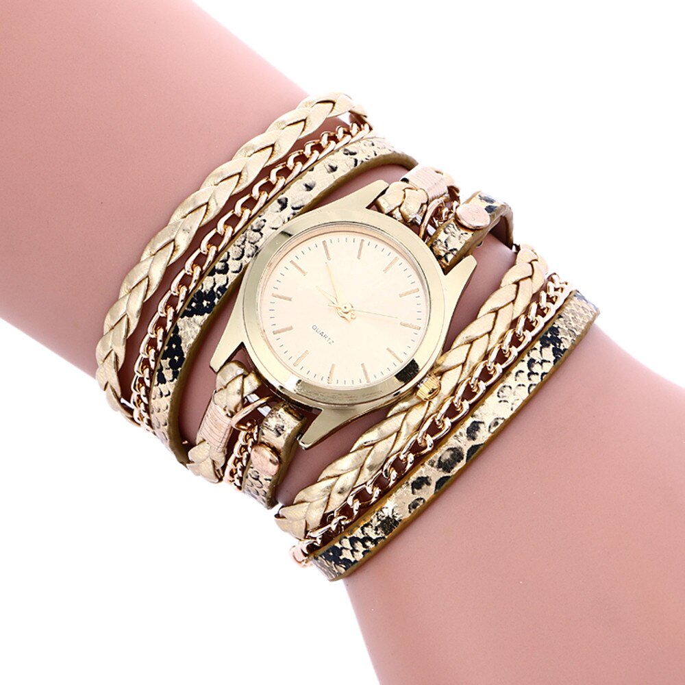 Bohemian Style Lederen Band Weave Armband Horloge Casual Dames Quartz Horloge Armband Montre Femme Rejoj Mujer # L0