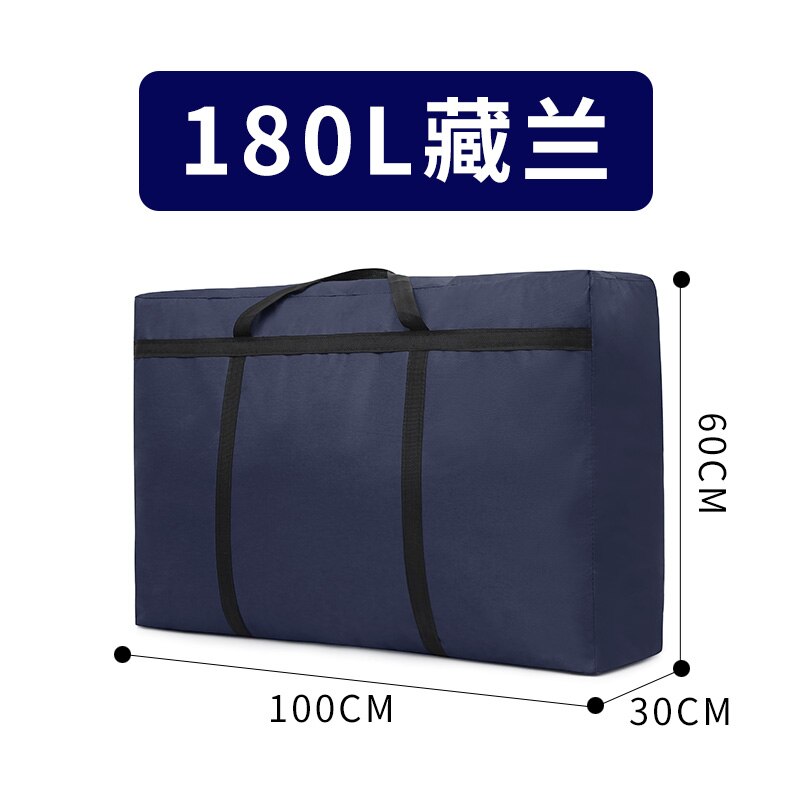 Bolsa de lona Oxford de gran capacidad para embalaje móvil, 180L tejida de bolsa de lona, artefacto de almacenamiento de edredón, portátil, piel de serpiente: Dark blue 180L