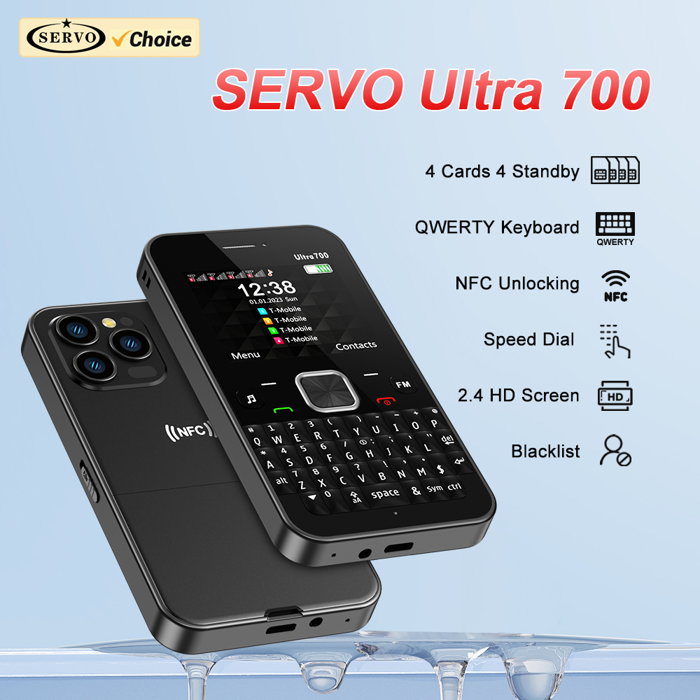 SERVO-Téléphone portable QWERTY Ultra700, 4 epiStandby, 2G, 101 lampes de poche, appel, numérotation à vitesse statique, téléphones 2.4 ", déverrouillage d'accès NDavid