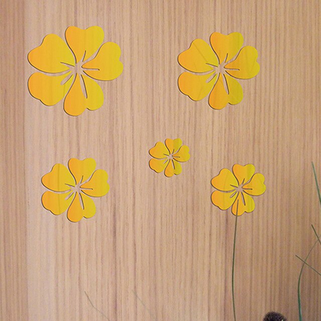 DIY Acrylic Wall Sticker 3d Mirror Art Flower Removable Living Room Bedroom Wall Decoration Wall Tile Glass