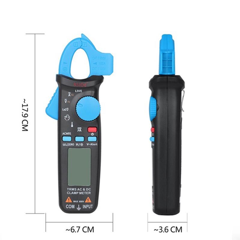 BSIDE ACM91 Digital Clamp Meter Capacitance Tester Current Ammeter Frequency Multimeter Resistance Meter With LCD Display