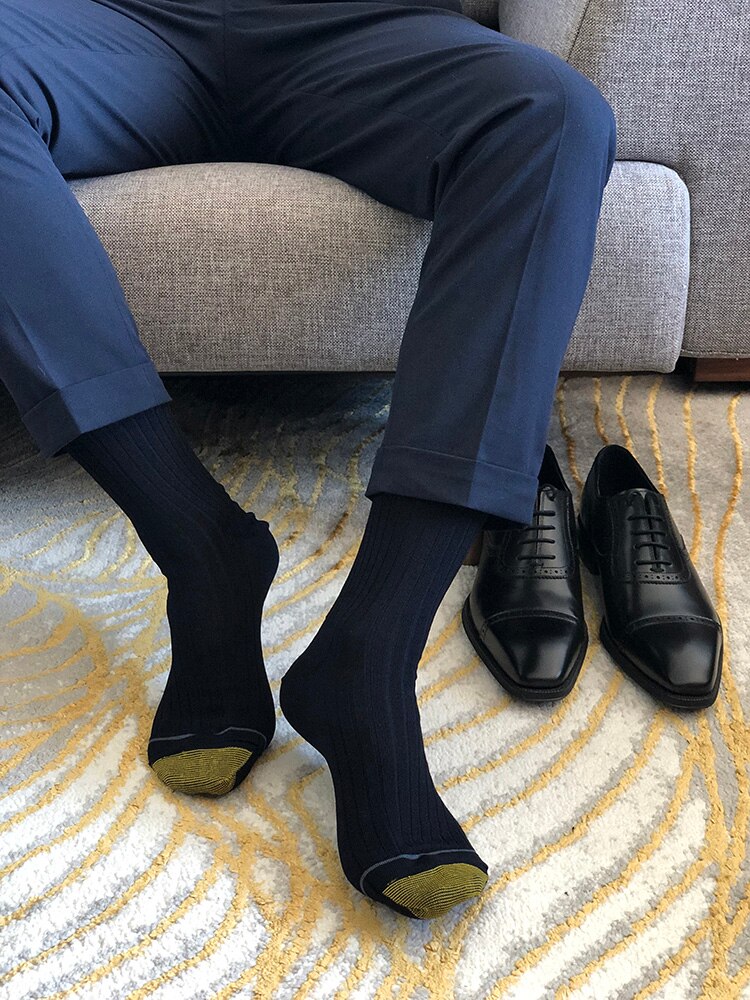 Calcetines para hombre traje de hombre formal negro calcetines de negocios para hombre Sexy Caballero traje vestido calcetines transpirables calcetines de algodón para hombre