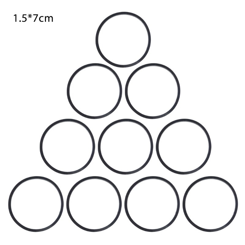 Cintas cuadradas de goma para DVD, cinta grabadora, tocadiscos, correa de 1,5mm, 10 piezas: H