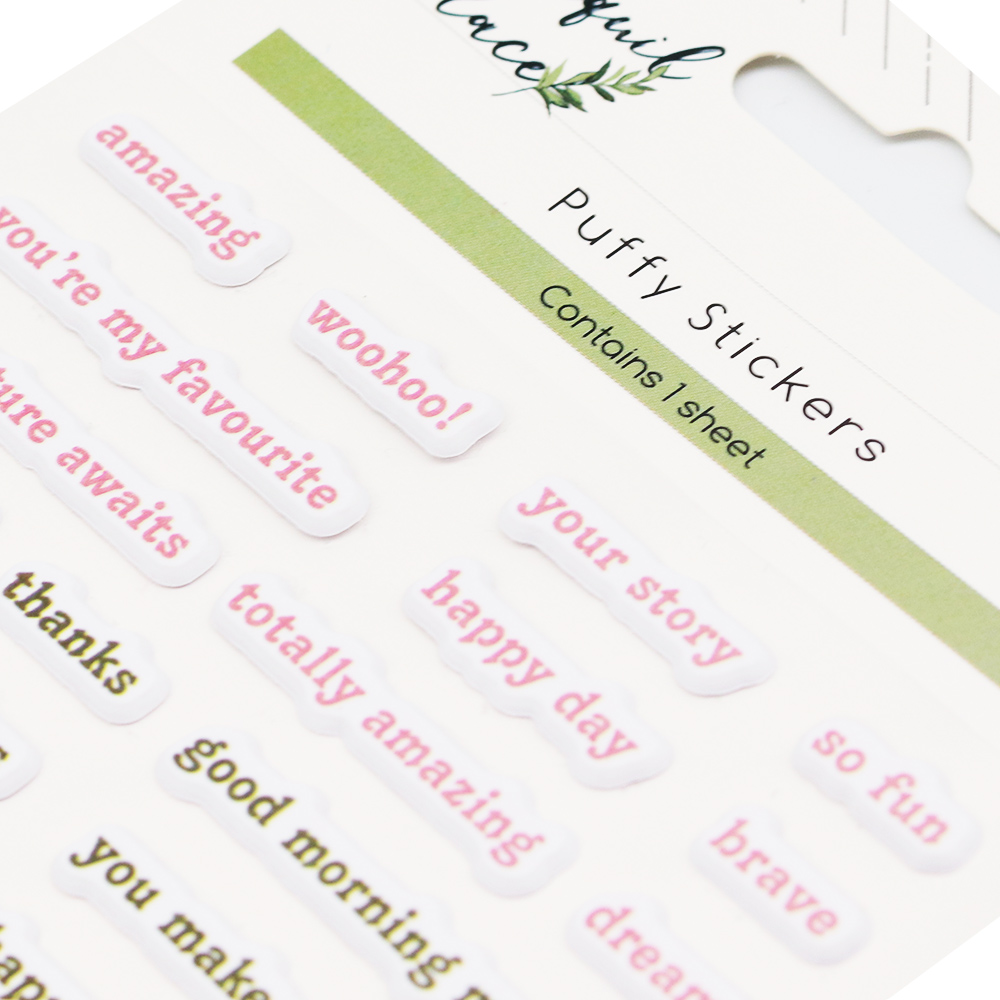 Pegatinas de palabras con motivo hinchado de camino , adornos autoadhesivos, manualidades DIY para álbum de recortes, fabricación de tarjetas, decoración de diario