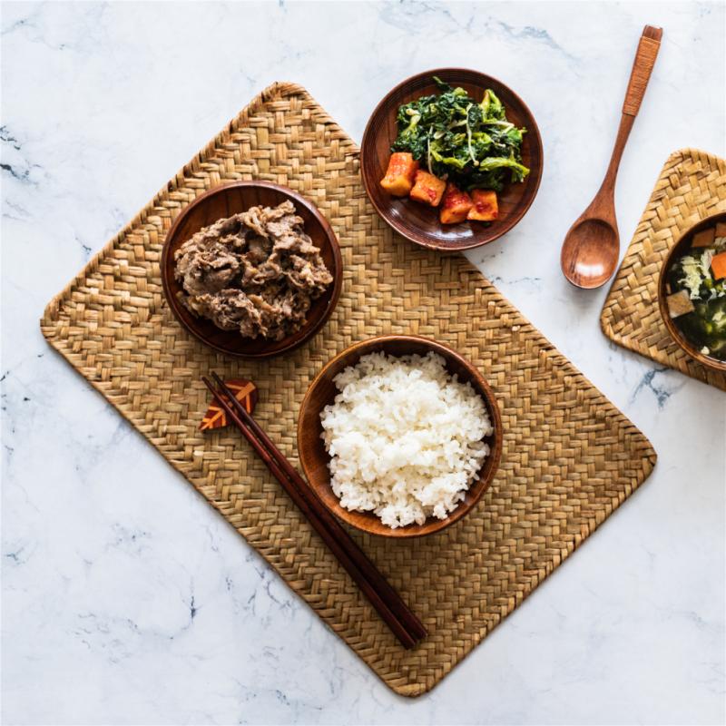 Rectangle Woven Table Mat table mats for dining table Natural straw Mat flyer for dining table Braided Placemats Cup Coaster