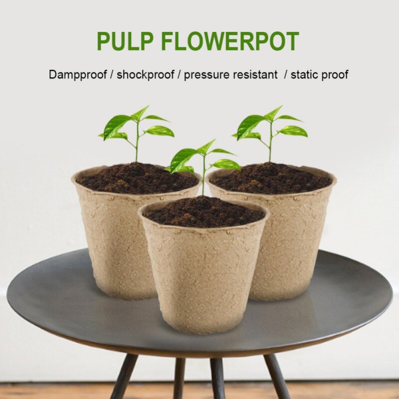 Round Peat Pots Biodegradable Plant Seedling Starters CupsHerb Seed Nursery Tray Planting Tools for Garden Flowers