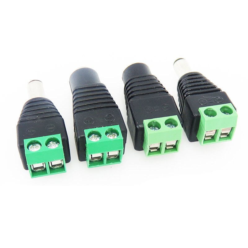5 Pairs Dc Power Plug Connector 2.1Mm X 5.5Mm 5.5*2.5Mm Dc Connector Power Jack Adapter plug Kabel Connector Voor Led Strip Licht