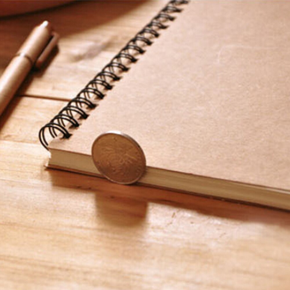 Retro Spiral Bound Coil Sketch Book Blank Paper Art Graffiti Notebook Stationery