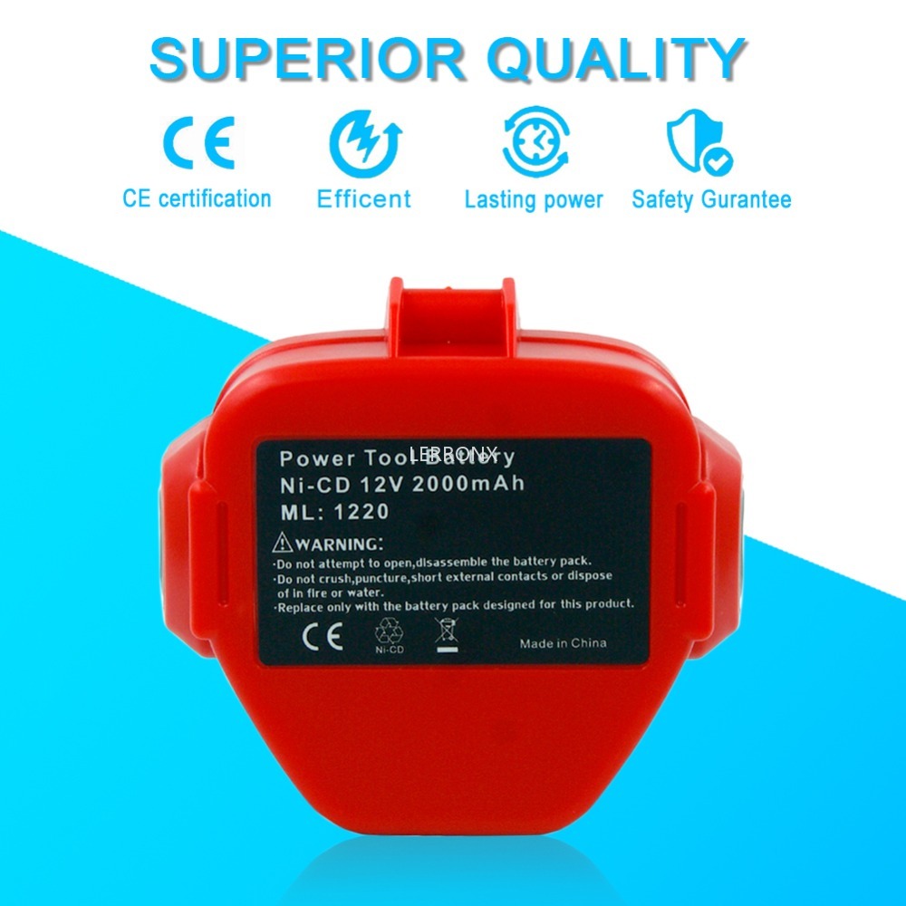 Replacement Rechargeable battery 2000mah Ni-CD for Makita 12V battery of screwdriver PA12 1220 1222 1235 power tools 6227D 6271D