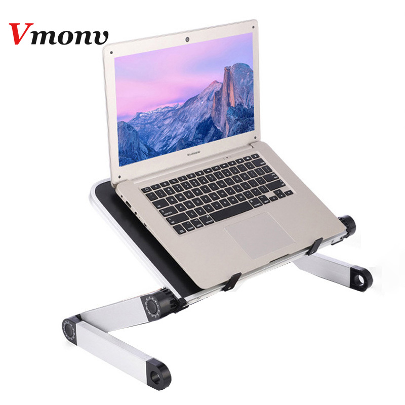 Tragbarer klapptisch aus aluminiumlegierung, betttischständer, ergonomische notebook-laptop-computerhalterung für 11-17- zoll-notebook-pc