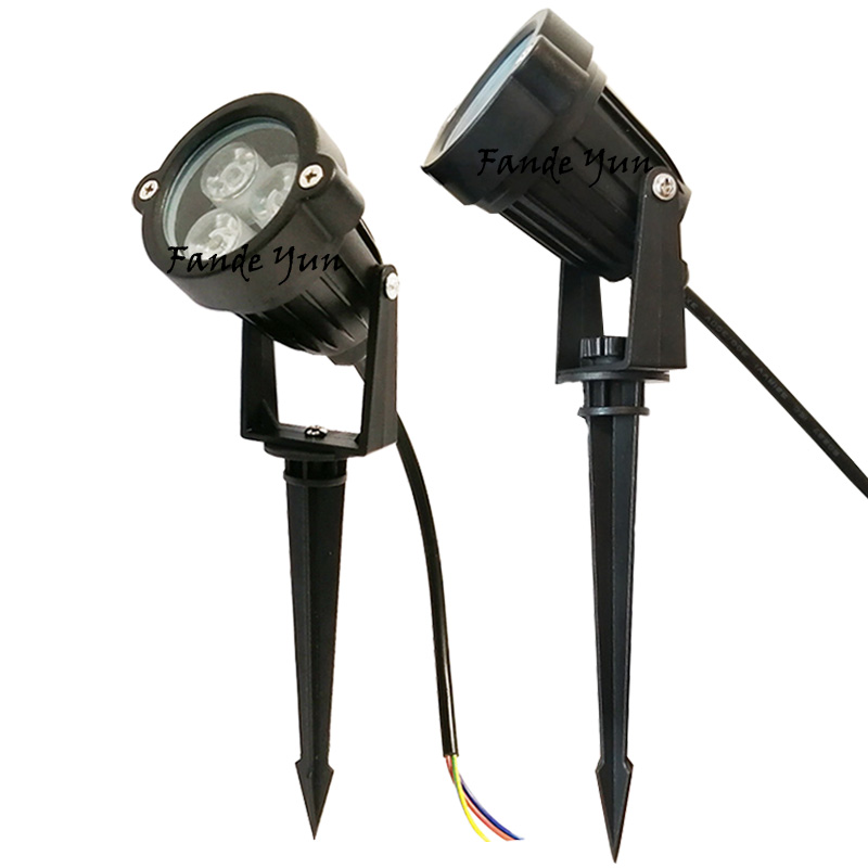 Iluminación de paisaje LED para exteriores, foco de 3W, 6W, CC de 12V, CA de 110V, 220V, lámpara de jardín, IP65, RGB, lámpara de césped