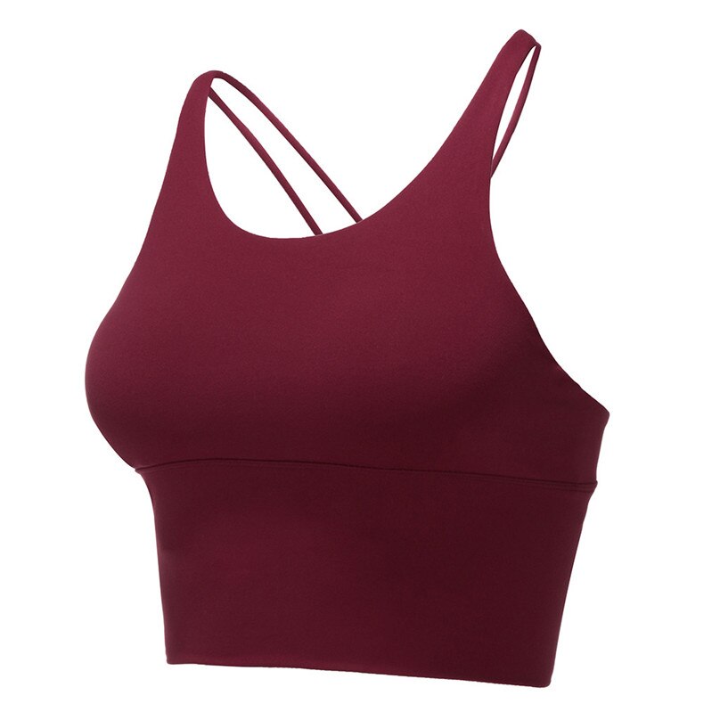 Sujetador de alto impacto delantero para mujer sujetador de tiras en la espalda sujetador entrenamiento acolchado sujetadores deportivos superiores para mujeres gimnasio fitness y 4o14: Rojo / S