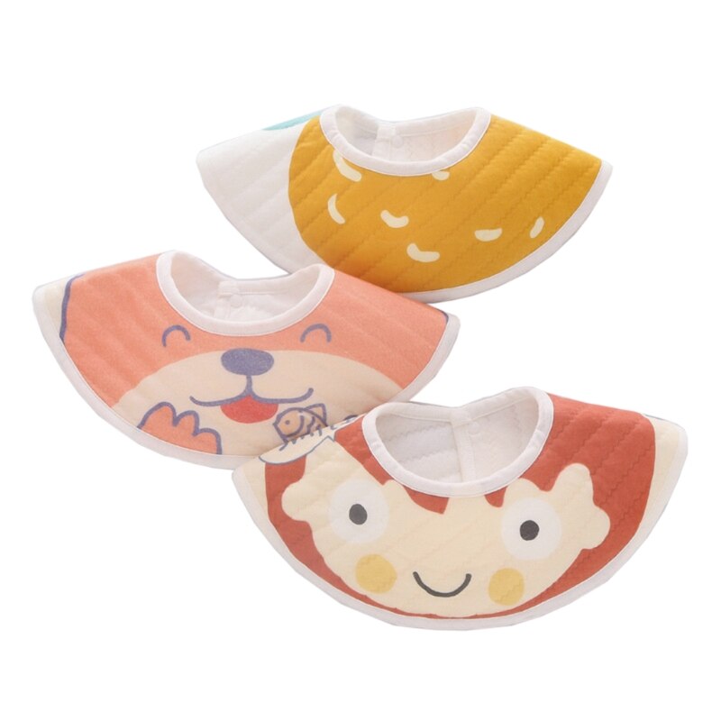 3pcs/lot Newborn Infant Baby Bids Adjustable Boys Girls Soft Breathable Cotton Animal Print Cute Feeding Bibs Baby Boy Stuff: 5