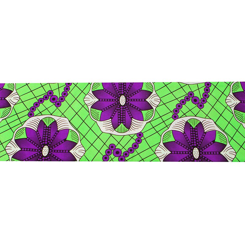 Pagne africain en cire de Polyester de , tissu imprimé coloré Ankara vert pour femmes