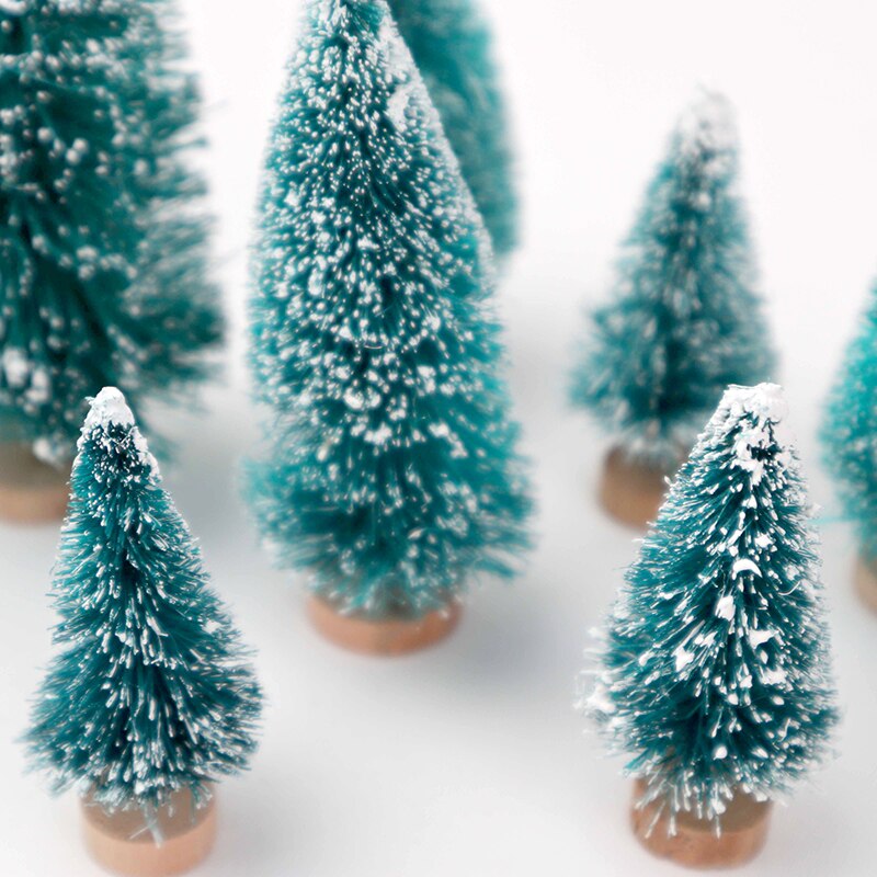 8 stk / sæt juletræspynt 5cm/6.5cm/8.5cm/12.5cm guld sølvgrøn lille træ hjem juledekoration diy håndværk
