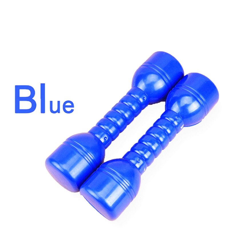 Mancuernas de plástico para deportes al aire libre, gimnasio en casa, entrenamiento de ejercicios, mancuerna para niños, interior, mantener el equipo de Fitness, 2 uds.: blue