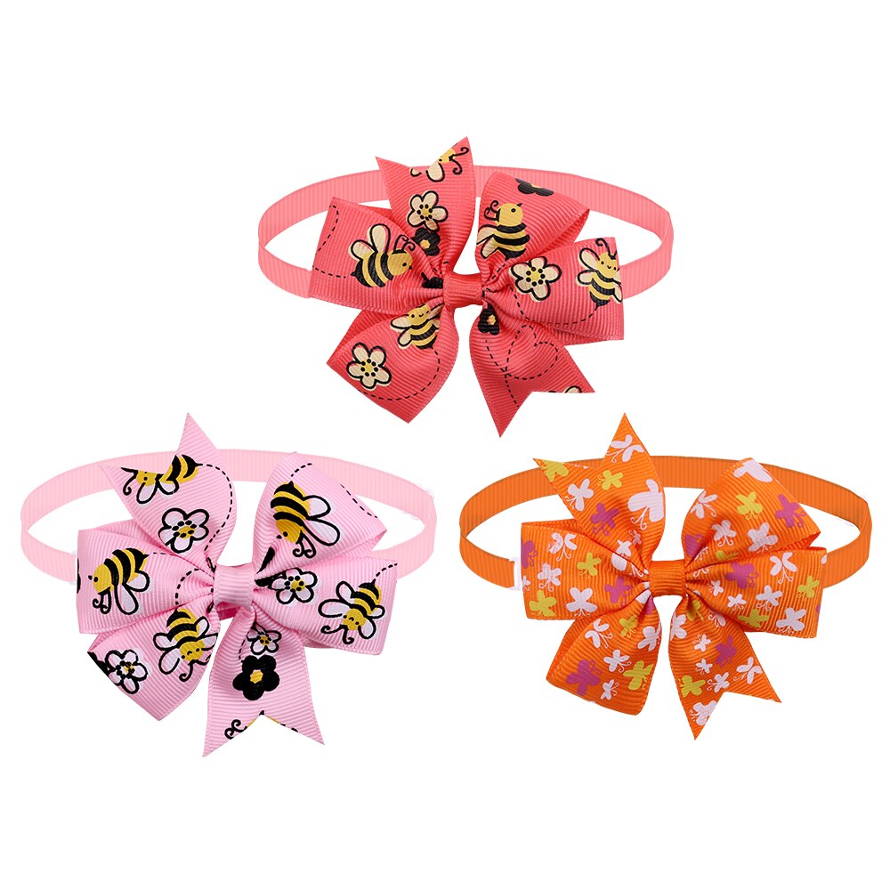 60 stk hund kat sløjfer sød blomst og bier kæledyr hvalp justerbar sløjfe sløjfer hund tilbehør hundepleje produkter kæledyr forsyninger