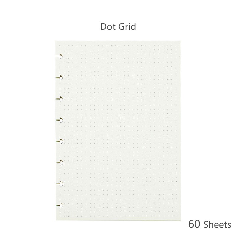 A5 Loose Leaf Notebook Paper Refill Mushroom Hole Notepad Inner Paper Core/Refilling Inner Paper Planner Inner Page Inside Paper: Dot Grid