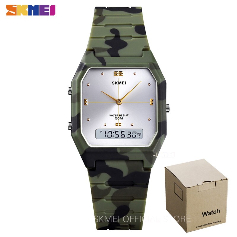 SKMEI 3 temps adolescent montres Chrono alarme enfants montre Sport numérique garçons filles heure étanche relogio infantil 1604: Green with box
