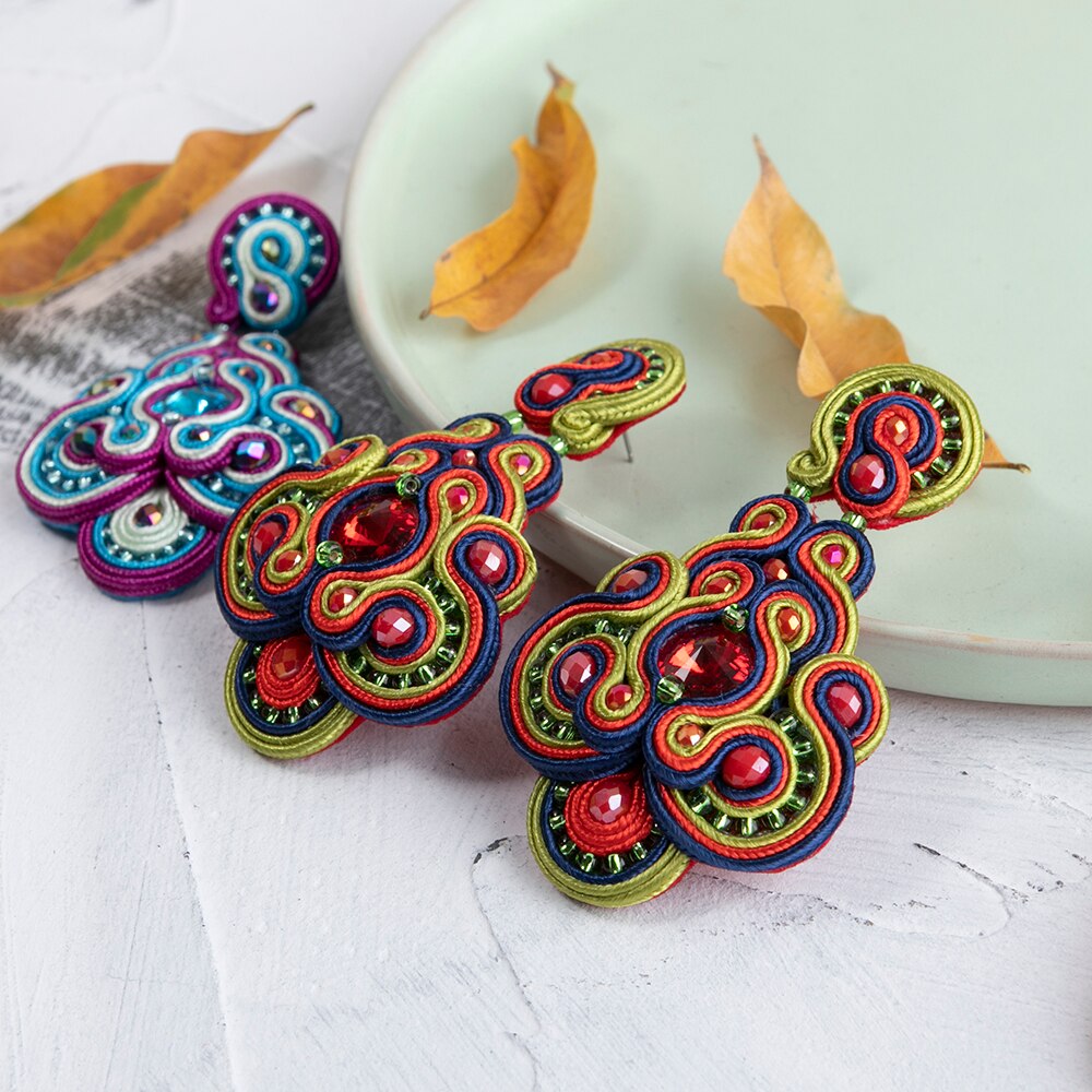 Kpacta Vintage Soutache Handgemaakte Sales Oorbellen Voor Vrouwen Dangle Charms Accessoires Bohemian Soutache Mode-sieraden 2022