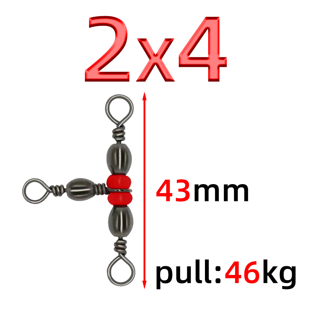20 stk. japansk trefork flaskeformet tredelt ring 8- -ords ringdeler t-svivel rød perlesvivel fisketilbehør: Gul