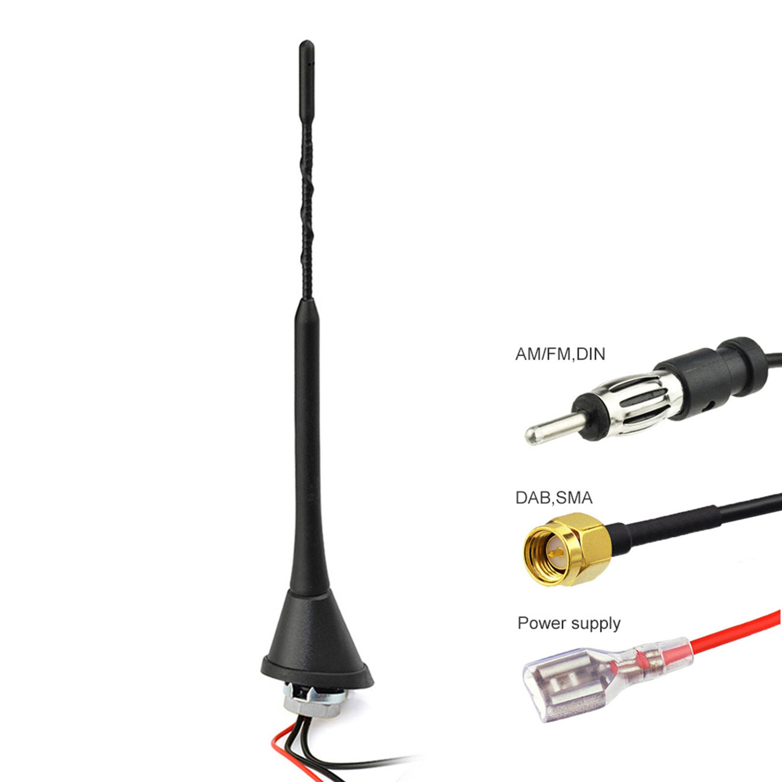 Auto Antenne Voor Dab + Am/Fm Radio Amplified Splitter Ingebouwde Antenne Signaal Versterker 5M Extension kabel Auto Antenne Set