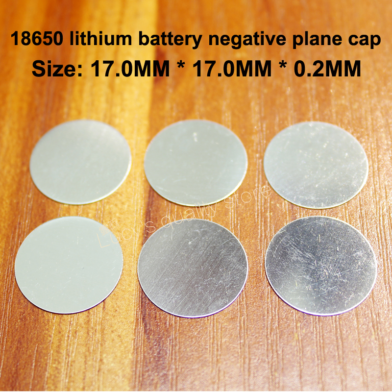 Embout pour batterie au lithium 100 | 18650 pièces par lot, capuchon peut être soudé par tache, pôle positif en acier inoxydable, accessoires de batterie négative: 17-17MM