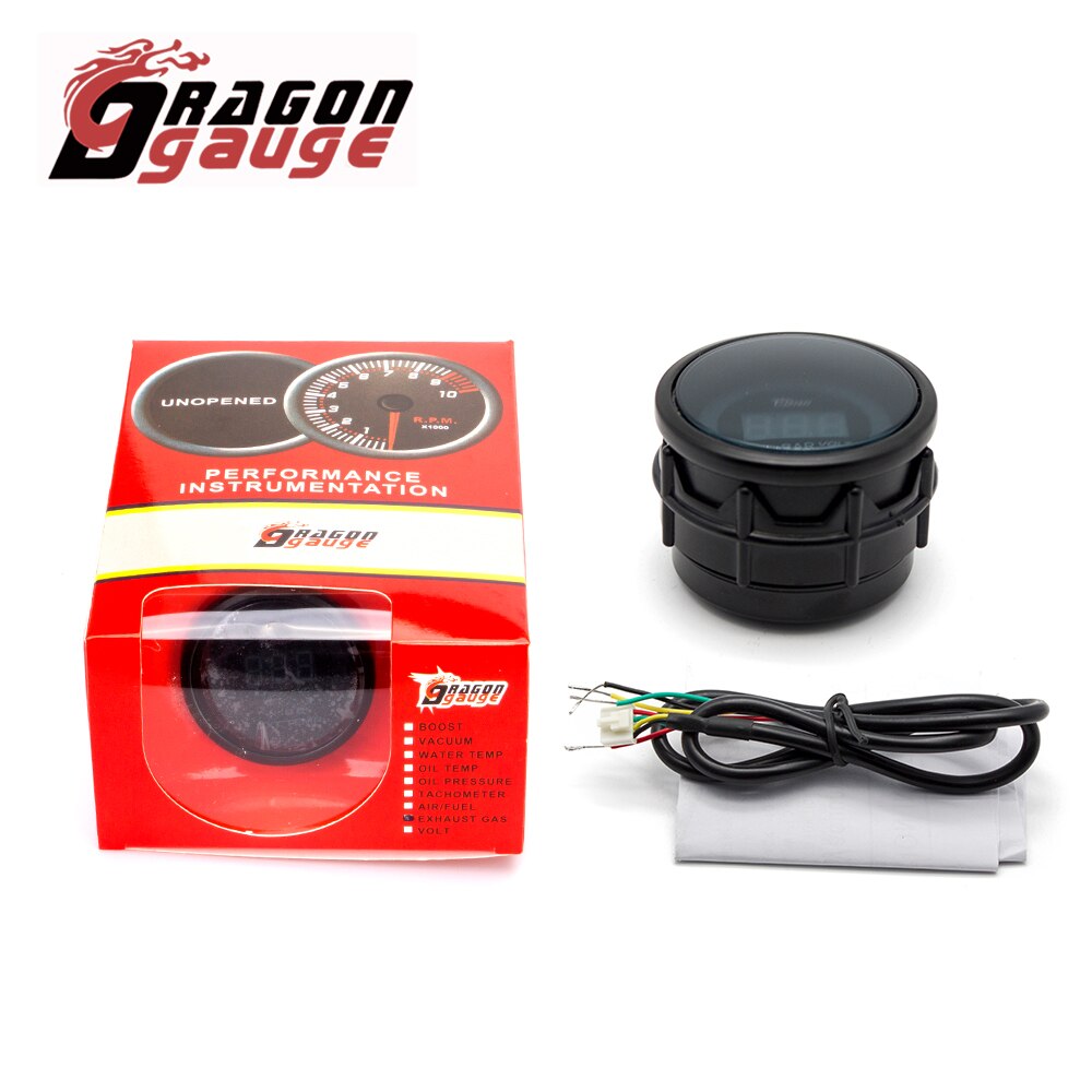 「DRAGON」 2" 52mm Tachometer Car Gauge Digital Display 0~9999 RPM Meter With Voltmeter Function 12 Volt Car Refit Accessories