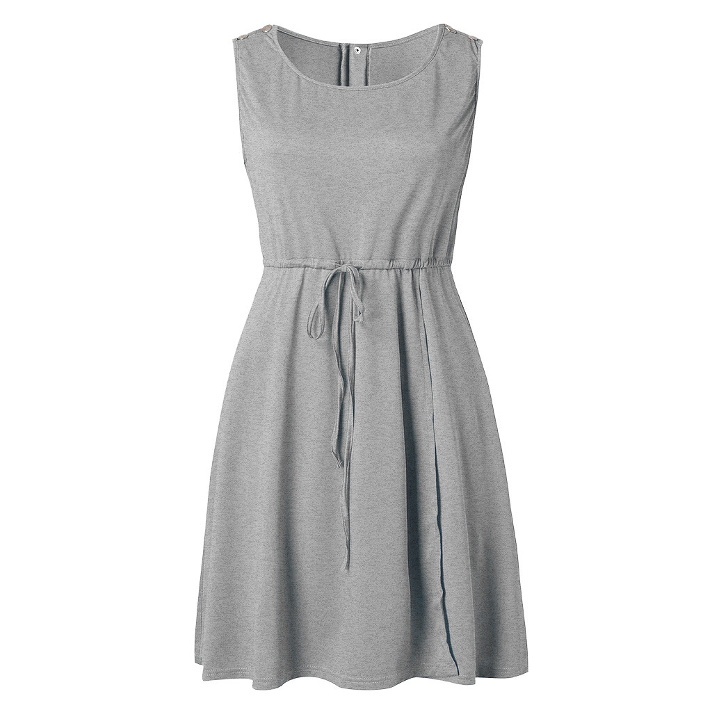 LONSANT Maternity dress Ladies solid lacing Split Dress Pregnant Women nursing casual clothes pretty Maternity Dress: GY / L