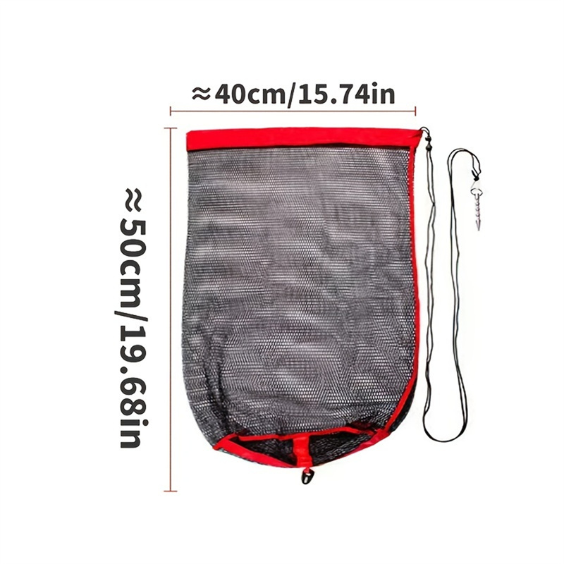 Rede de pouso de pesca, saco de coleta de captura de pesca com cordão, rede de peixe portátil, malha criptografada, bolsa de retenção de peixe para: Branco