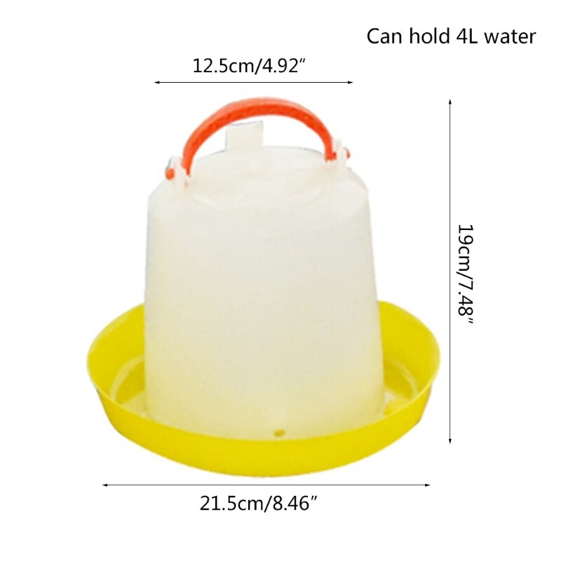 Chicken Waterer Durable Automatic Poultry Water Feeder Drinker with Handle Hanging Poultry Water Container with Outlet: 2