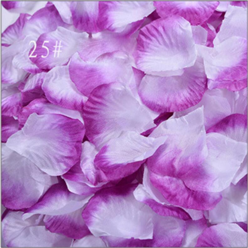 Pétales de Rose en soie, 500 pièces/lot, fournitures de décoration pour fête de mariage, jaune, Rose, violet: 25