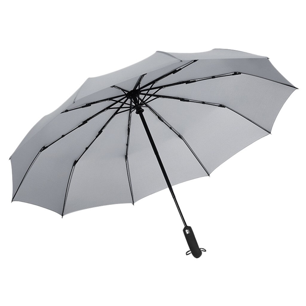 Wind Slip Opvouwbare Automatische Paraplu Regen Vrouwen Auto Luxe Grote Winddicht Paraplu Regen Voor Mannen Zwarte Coating 10K Parasol: Grijs