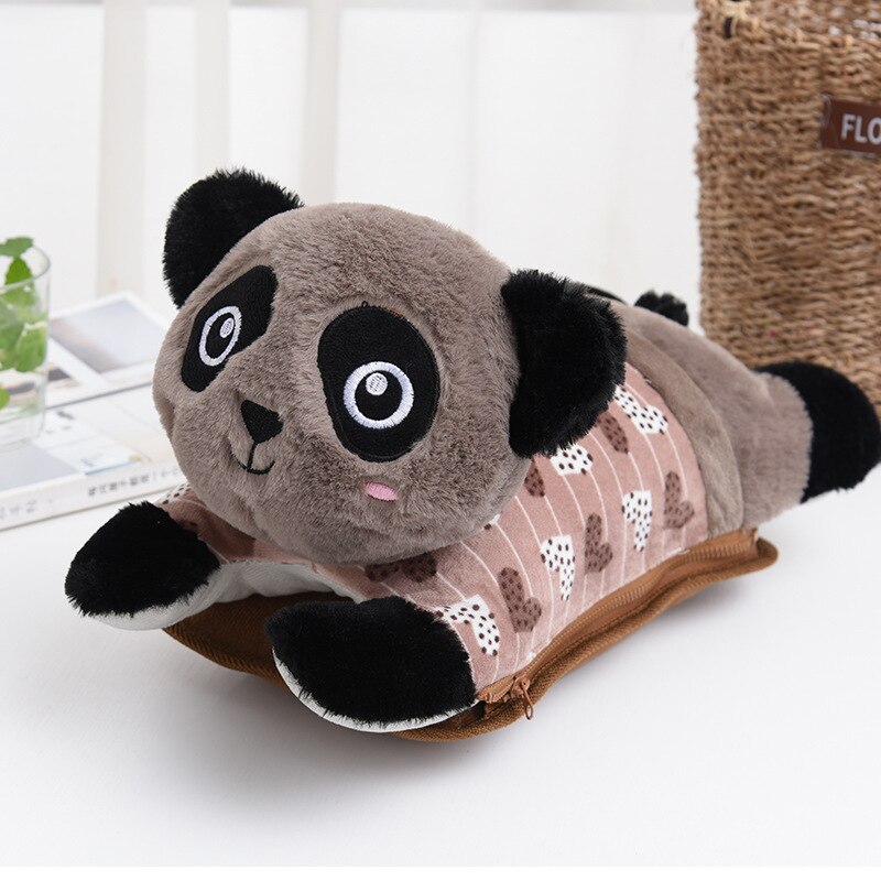 Chauffe-mains rechargeables dessin animé Panda bouteille d'eau chaude Rechargeable anti-déflagrant taille chaude palais trésor C177: Brown