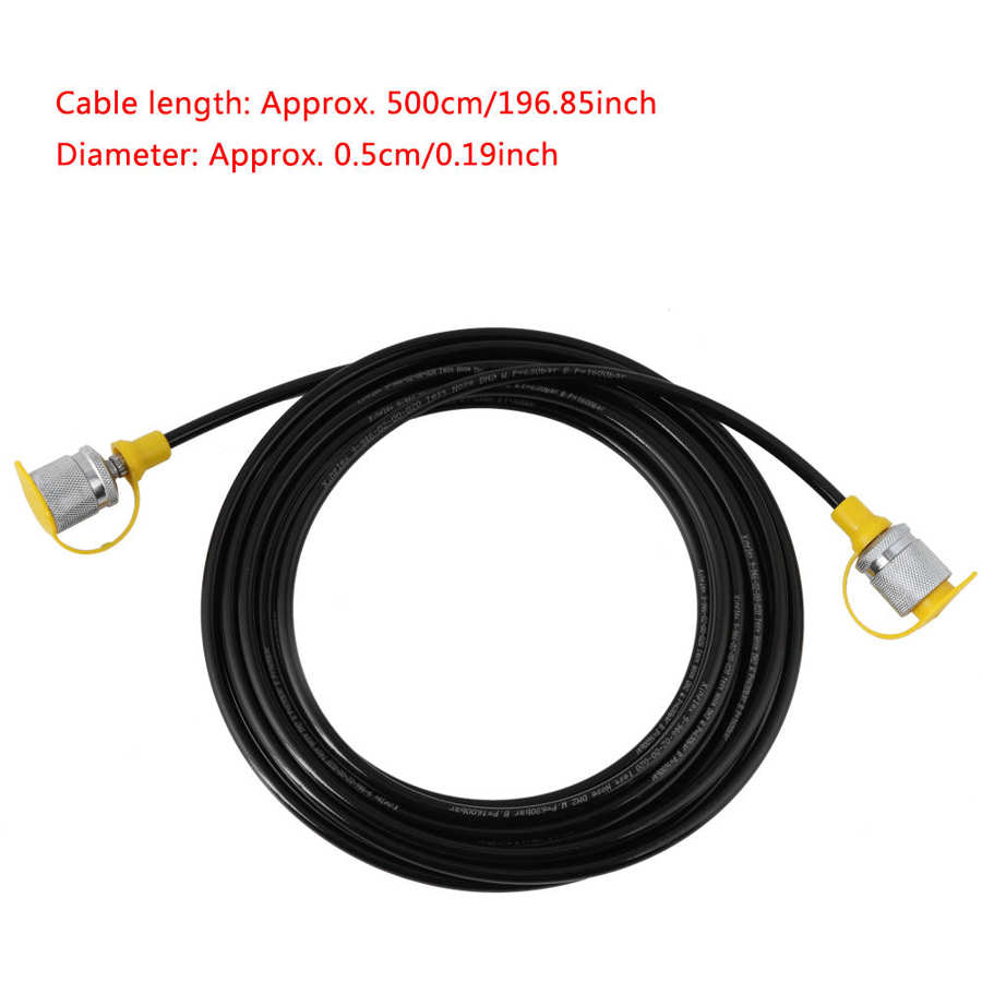 1pc 64MPa Hydraulic Pressure Test Hose 5.0M/16.4FT - Female Liquid Hydraulic Test Hose Black