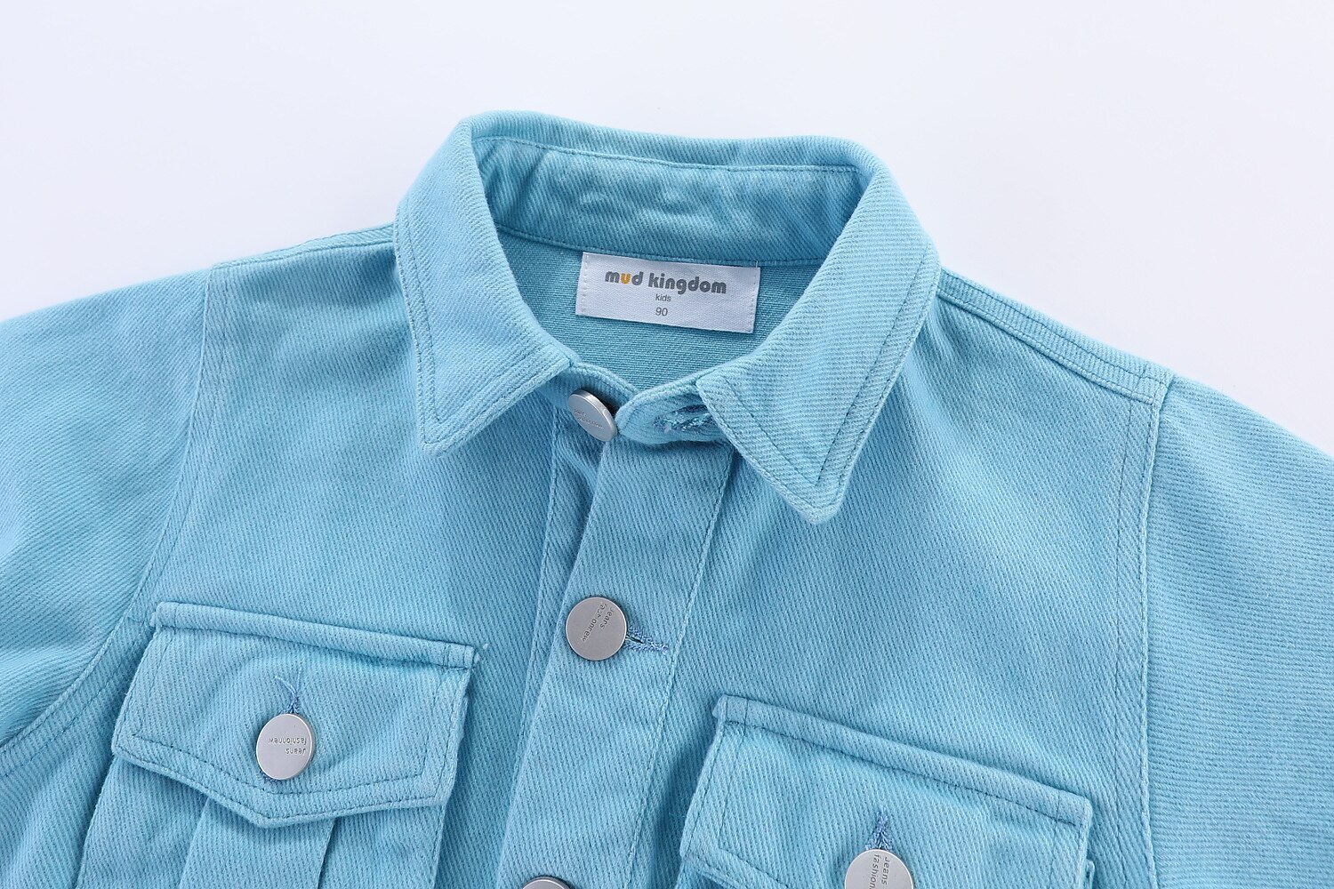 Mudkingdom Pocket Meisjes Denim Jas Lente Mode Lange Mouw Tops Kinderen Lente Jean Jas Meisje Button Down Kids Kleding