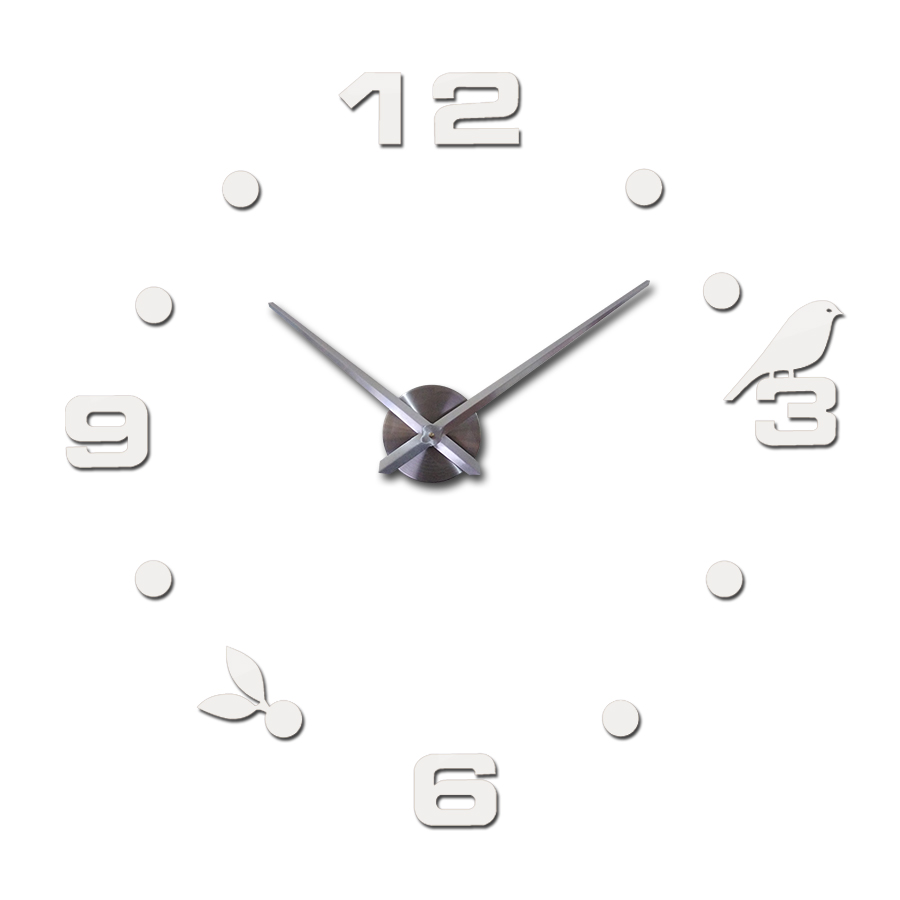 Specialtilbud ur vægure reloj de pared horloge ur stort dekorativt akryl spejl kvarts stue: Hvid / 37 tommer