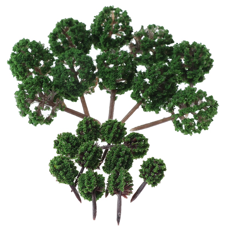 20Pcs Bal-Vormige Bloem Model Bomen Gemengde Boom Model Landschap Bomen Trein Layout Tuin Landschap Miniatuur