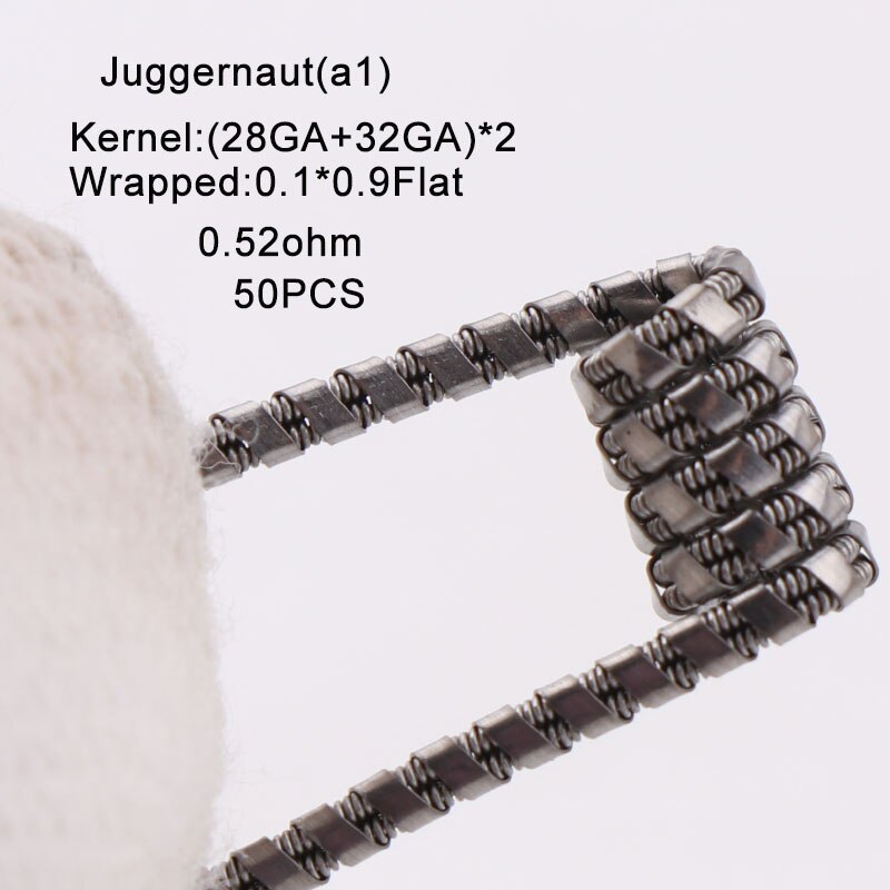 50 pz bobine giganti juggnaut Seper jugginaut premade fili avvolgenti Alien taiji super Clapton resistenza al riscaldamento bobina rda a1: juggernaut-a1-50