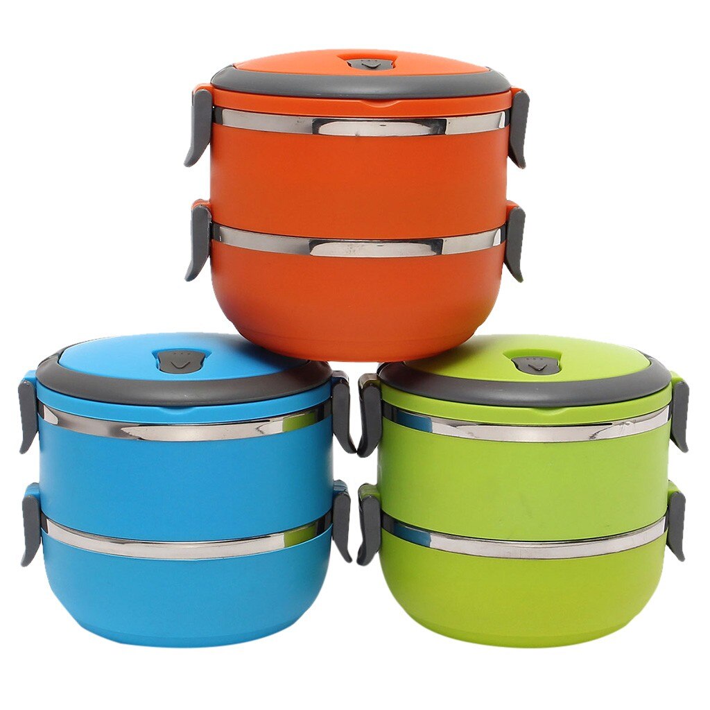 2-Lagen Roestvrijstalen Geïsoleerde Lunchbox Voedsel Veiligheid Plastic Pp Bento Multi-layer Thermische Lunchbox Outdoor servies