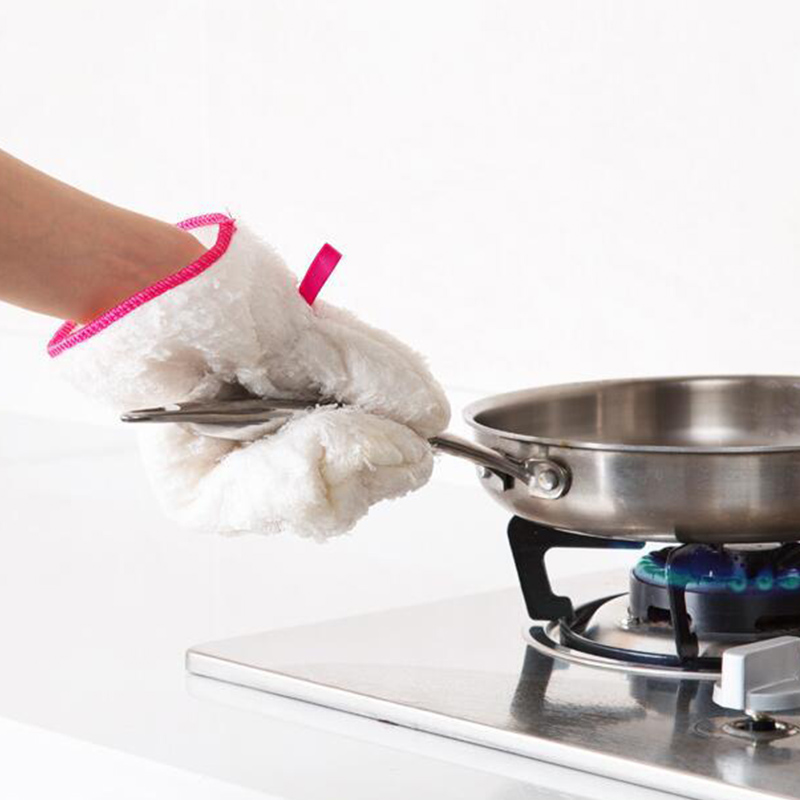 Multifunktionelle køkkenopvaskehandsker holdbare rengøringsklude handsker nem at rengøre bambusfiberhandske med elastik