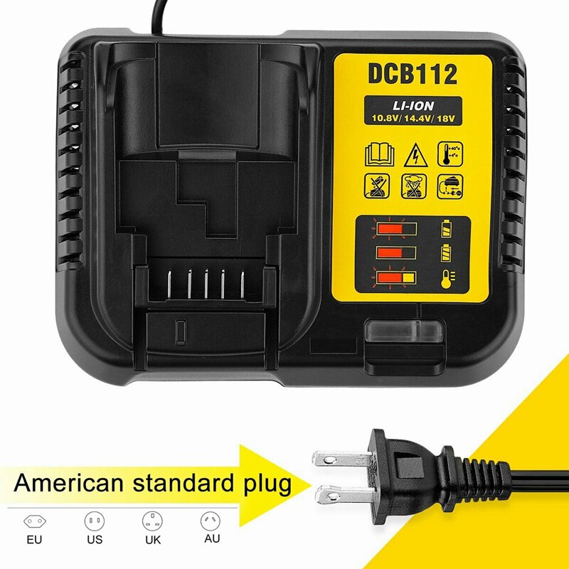 18v 9.0ah max xr batteri udskiftning af elværktøj til dewalt dcb 184 dcb 181 dcb 182 dcb 200 20v 5a 18 volt 18 v batteri med oplader: 1 stk. oplader