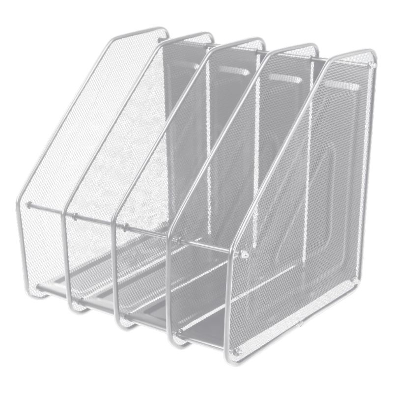 4 Column Metal Mesh File Holder Document Rack Letter Magazine Newspaper Tray for Desk Organizer Home Office Supplies M17F