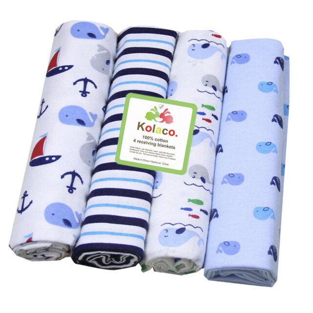 KidsTales couverture de Bébé, bébé recevant des couvertures langes pour bébé, draps en coton pour bébé 4 pièces/ensemble: 12