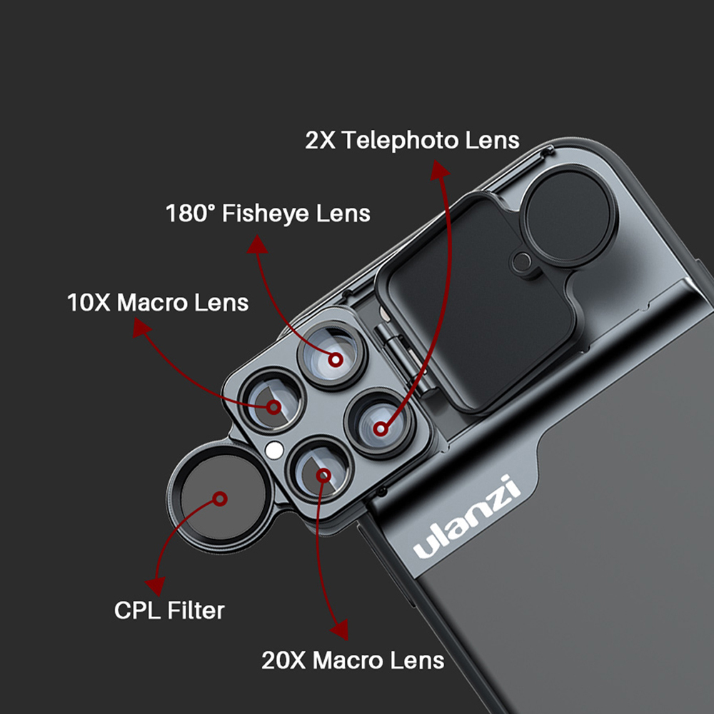 Ulanzi Multi-Objektiv fallen CPL Polarisator Objektiv 10X 20X Makro Objektiv 180 Grad Fisch-Auge Objektiv Rutsche Und kippen hoch für iPhone 11 Profi Max