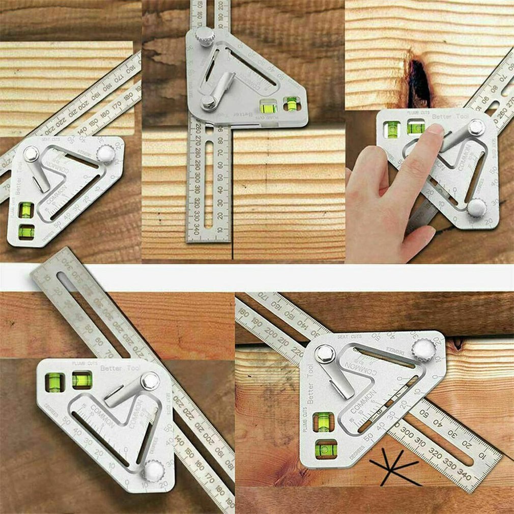 Roof Revolutionizing Carpentry Adjustable Angle Measuring Ruler Stainless Steel Multifunction Woodworking Tools