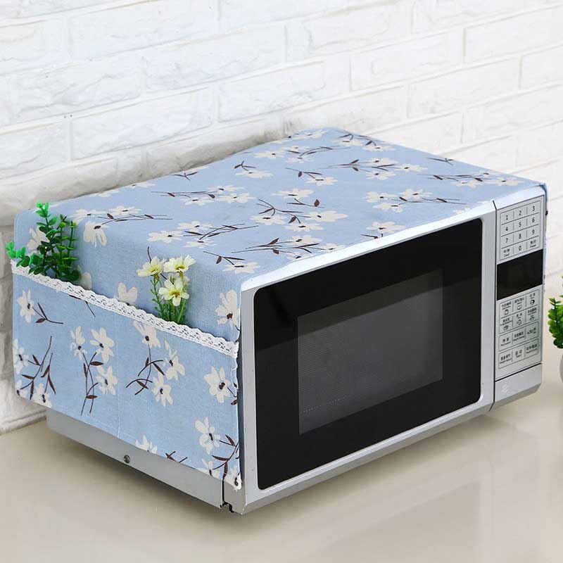 35*95cm Microwave Oven Dustproof Cover With Pockets Cloth Microwaves Protector Covers PLDI889