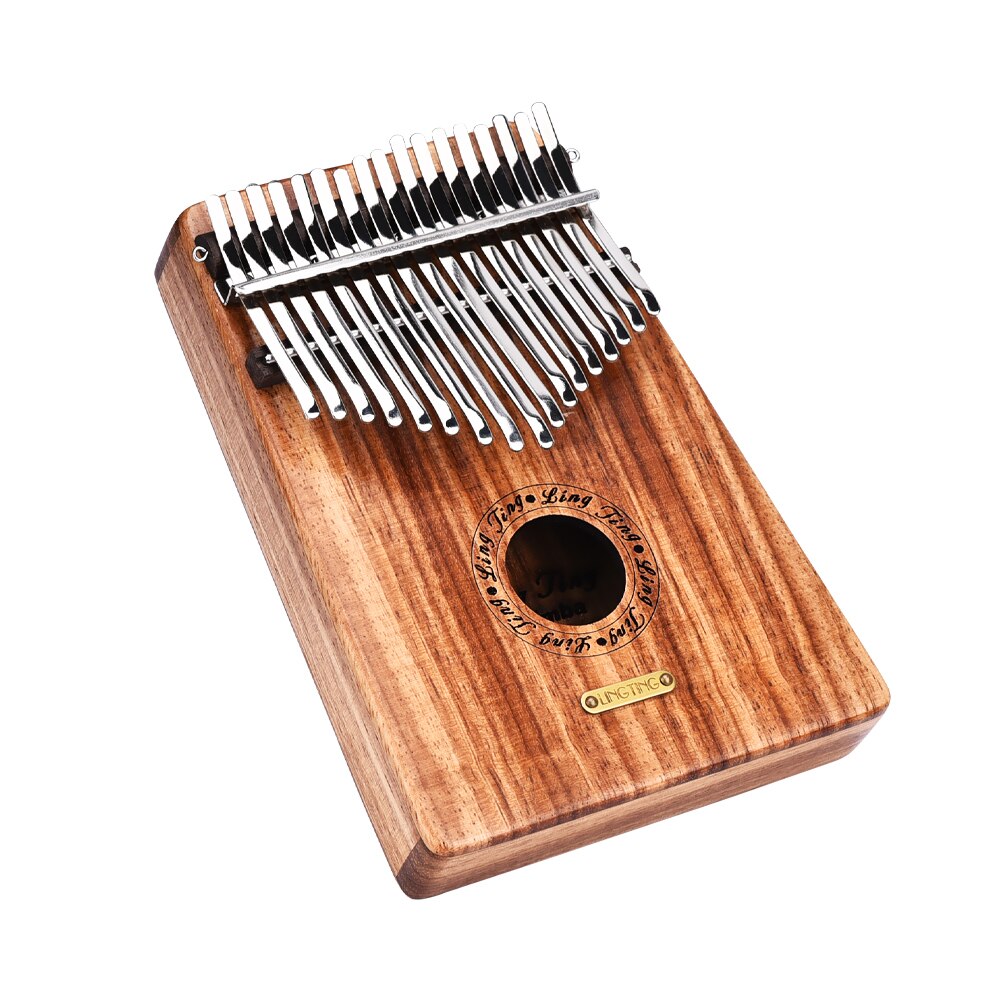 LINGTING K17Y-Piano de pulgar portátil de 17 teclas, Kalimba Mbira, bolsa de almacenamiento de sándalo con madera sólida, funda de transporte, pegatinas para libros de música