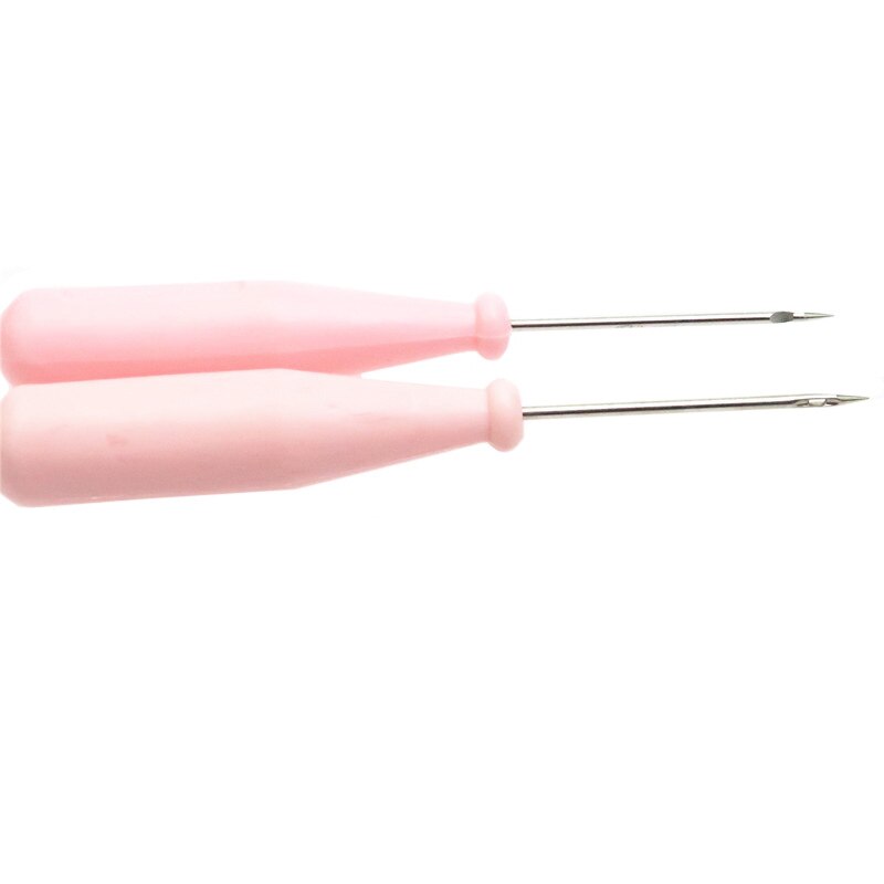 Herramientas de costura de acero para zapatos, bolsos, gancho de agujero, herramienta de cuero hecha a mano, aguja de reparación de aguja cónica con mango de plástico, 5 uds.